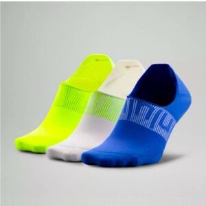 Lululemon Power Stride No-Show Socks *3 Pack- Blue/Absinthe/Neon - men's L
